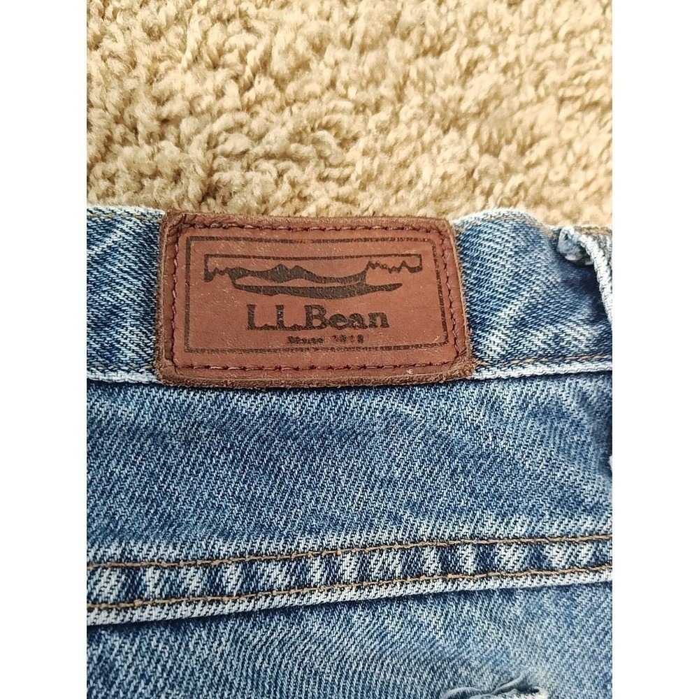 LL Bean Relaxed Fit Jeans Size 44X29 Blue used denim workwear dadcore cotton - Picture 12 of 12